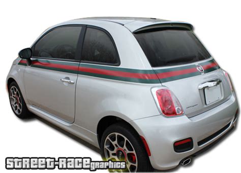 Fiat 500 Gucci stickers & racing stripes .